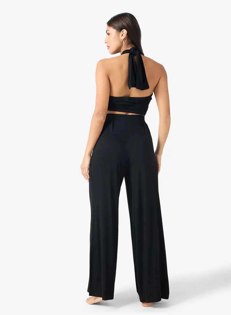 جينجر Sweetheart Neckline Tie Up Top & Pant Coord Set